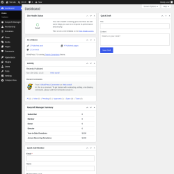 Page screenshot: Dashboard &lsaquo; Test site &mdash; WordPress