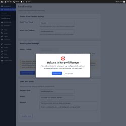 Page screenshot: Nonprofit Manager &rarr; Email Settings