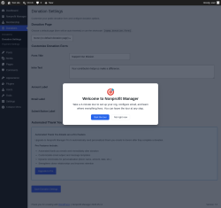 Page screenshot: Donations &rarr; Donation Settings