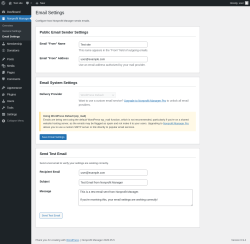 Page screenshot: Nonprofit Manager &rarr; Email Settings