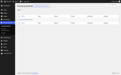 Page screenshot: Announcements