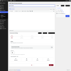 Page screenshot: Announcements &rarr; Add New Announcement