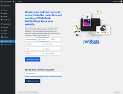 Page screenshot: Notifadz Push