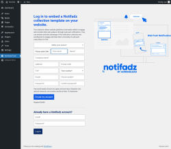 Page screenshot: Notifadz Push