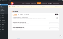 Page screenshot: Notification Master → Settings
