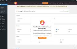 Page screenshot: Notification Master → Subscriptions