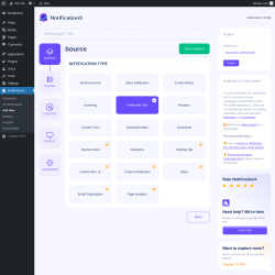 Page screenshot: NotificationX → Add New