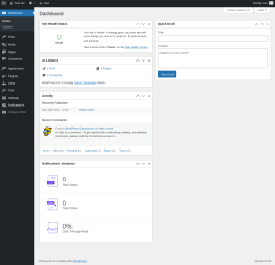 Page screenshot: Dashboard ‹ Test site — WordPress