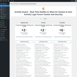 Page screenshot: Activity Guard → Upgrade  ➤
