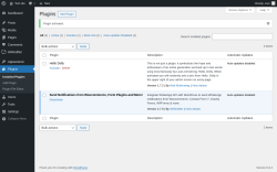 Page screenshot: Plugins ‹ Test site — WordPress