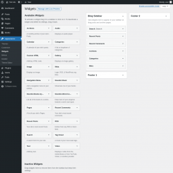 Page screenshot: Widgets &lsaquo; Test site &mdash; WordPress