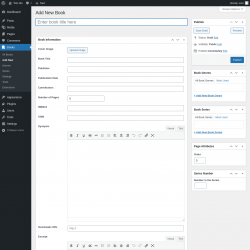 Page screenshot: Books &rarr; Add New
