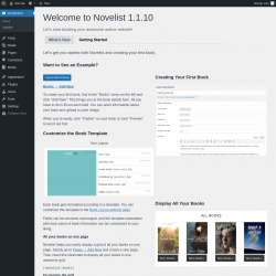 Page screenshot: Getting Started with Novelist &lsaquo; Test site &mdash; WordPress