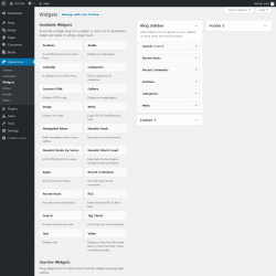 Page screenshot: Widgets &lsaquo; Test site &mdash; WordPress