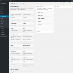 Page screenshot: Widgets &lsaquo; Test site &mdash; WordPress