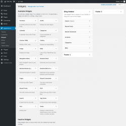 Page screenshot: Widgets &lsaquo; Test site &mdash; WordPress