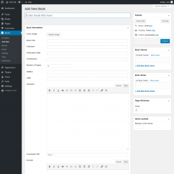 Page screenshot: Books &rarr; Add New