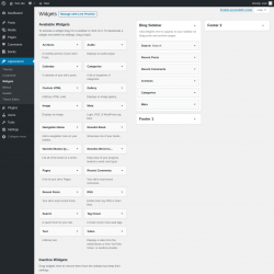 Page screenshot: Widgets &lsaquo; Test site &mdash; WordPress