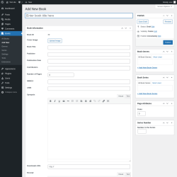Page screenshot: Books &rarr; Add New