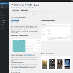 Page screenshot: Getting Started with Novelist &lsaquo; Test site &mdash; WordPress