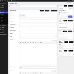 Page screenshot: Books &rarr; Add New Book