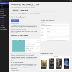 Page screenshot: Getting Started with Novelist &lsaquo; Test site &mdash; WordPress