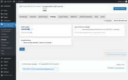 Page screenshot: NT Image WebP & AVIF Converter &rarr; Settings