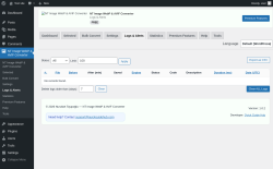 Page screenshot: NT Image WebP & AVIF Converter &rarr; Logs & Alerts