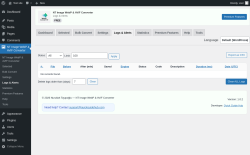 Page screenshot: NT Image WebP & AVIF Converter &rarr; Logs & Alerts