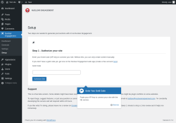 Page screenshot: Nuclear Engagement - Setup ‹ Test site — WordPress