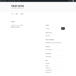 Page screenshot: Test site – Just another WordPress site