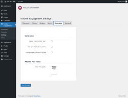 Page screenshot: Nuclear Engagement → Settings → Generation