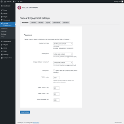 Page screenshot: Nuclear Engagement → Settings