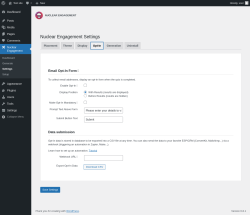 Page screenshot: Nuclear Engagement → Settings → Opt-In