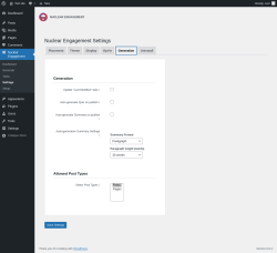 Page screenshot: Nuclear Engagement → Settings → Generation