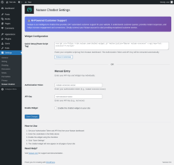 Page screenshot: Settings &rarr; Nutaan Chatbot