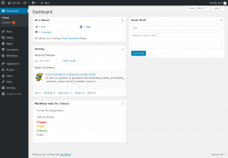 Page screenshot: Dashboard &lsaquo; Test site &mdash; WordPress