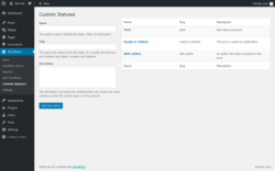 Page screenshot: Workflows &rarr; Custom Statuses