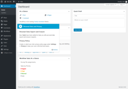 Page screenshot: Dashboard &lsaquo; Test site &mdash; WordPress