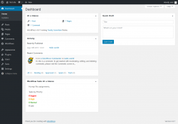 Page screenshot: Dashboard &lsaquo; Test site &mdash; WordPress
