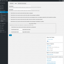 Page screenshot: Workflows &rarr; Settings &rarr; Email
