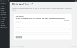 Page screenshot: Stay Informed &lsaquo; Test site &mdash; WordPress