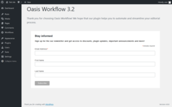 Page screenshot: Stay Informed &lsaquo; Test site &mdash; WordPress