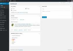 Page screenshot: Dashboard &lsaquo; Test site &mdash; WordPress