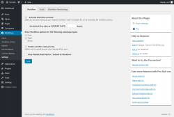 Page screenshot: Workflows &rarr; Settings