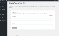 Page screenshot: Stay Informed &lsaquo; Test site &mdash; WordPress