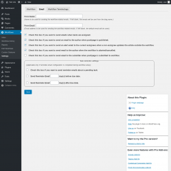 Page screenshot: Workflows &rarr; Settings &rarr; Email