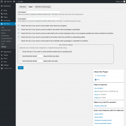 Page screenshot: Workflows &rarr; Settings &rarr; Email