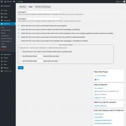 Page screenshot: Workflows &rarr; Settings &rarr; Email