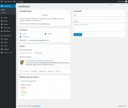 Page screenshot: Dashboard &lsaquo; Test site &mdash; WordPress